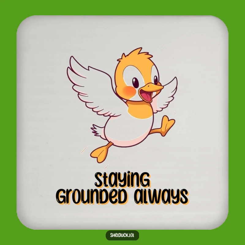 Funny Shelduck Flying Hops Coaster: Protect Surfaces with Humor