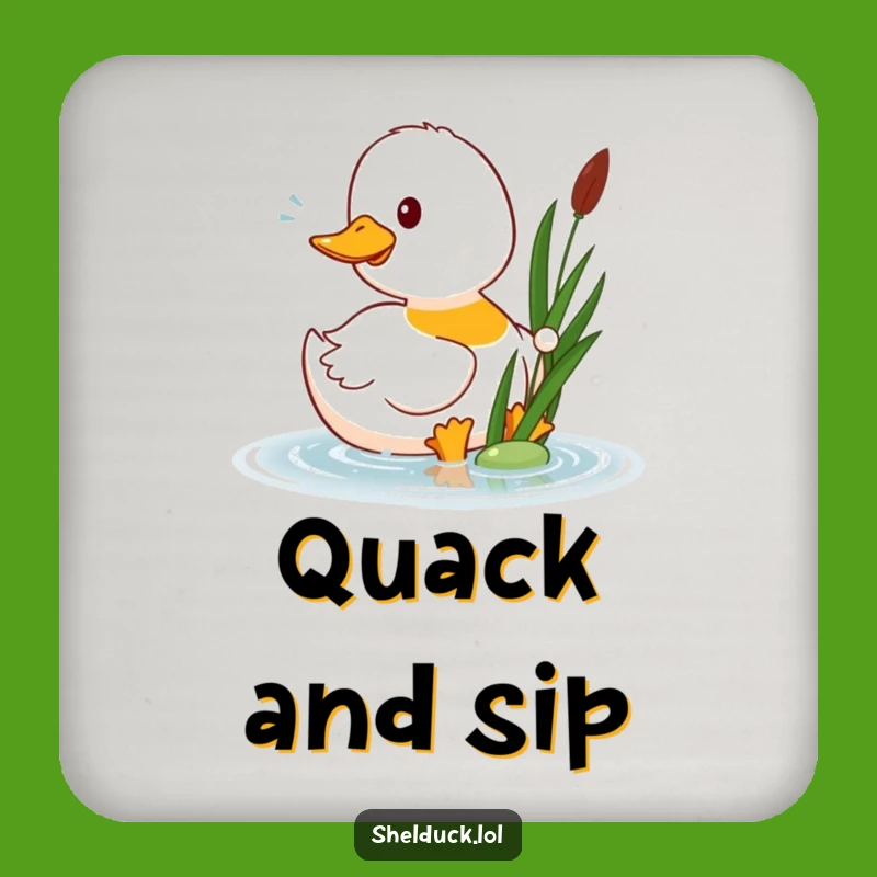 Funny Shelduck Pecks Reed Coaster: Protect Surfaces with Humor Gift