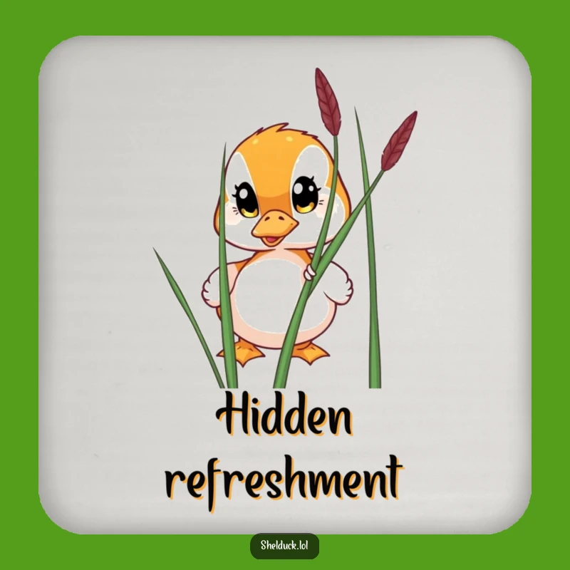 Funny Shelduck Peeking Drink Coaster - Curious Protection for Your Table