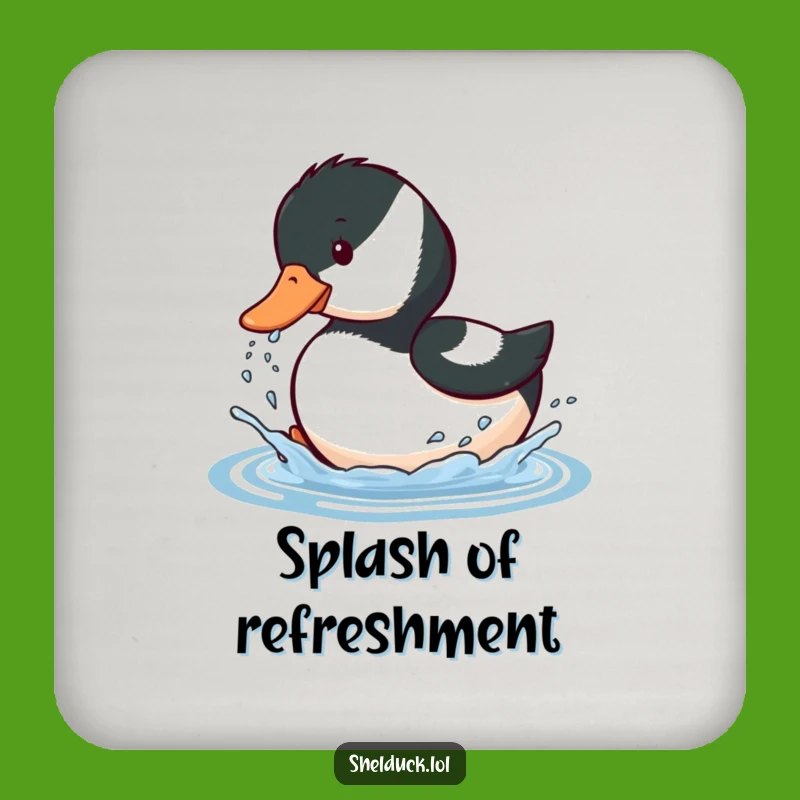 Funny Shelduck Splashing Drink Coaster - Playful Protection for Your Table