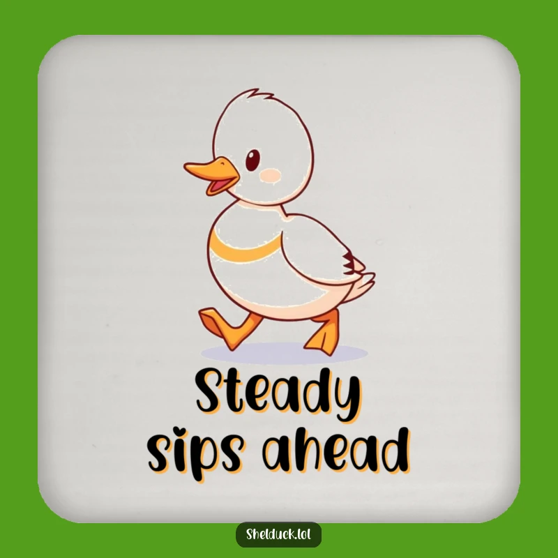 Funny Shelduck Waddling Drink Coaster: Determined Water Bird Gift