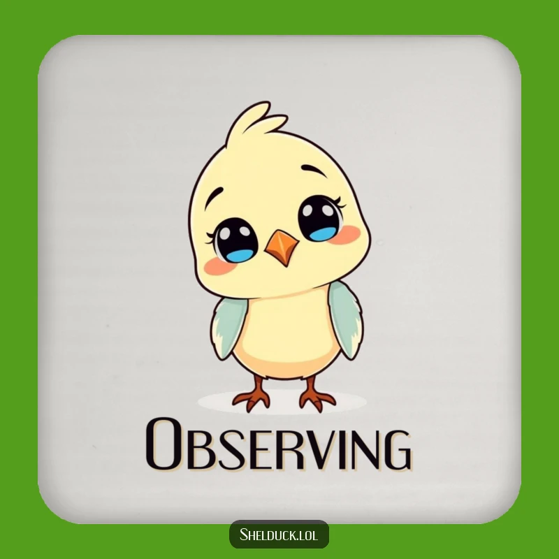 Funny Curious Bird Coaster - Comical Head Tilt Drink Protector, Funny Gift