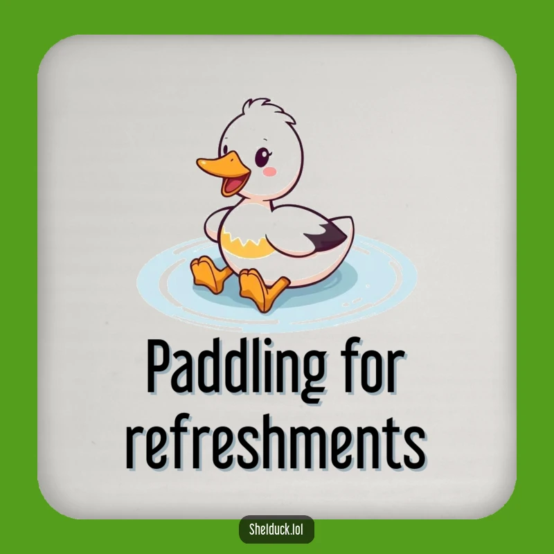 Funny Shelduck Coaster Set: Enthusiastic Paddler Protection, Hilarious Water Gift