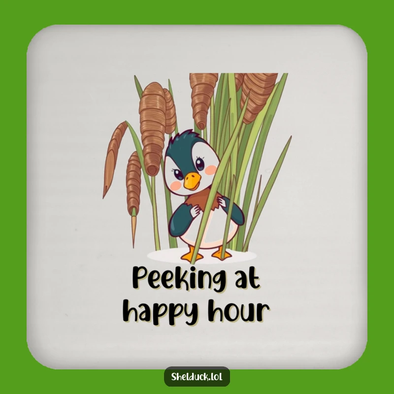 Funny Shelduck Peeking Coaster Set - Comical Bird Drink Gift
