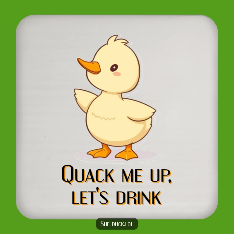 Funny Shelduck Coasters (Set of 4): Happy Quack Pose, Cheerful Funny Gift