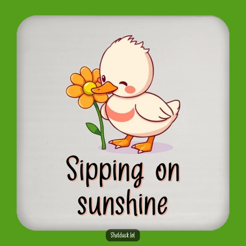 Funny Shelduck Flower Pecking Coaster: Protect Surfaces with Hilarious Art