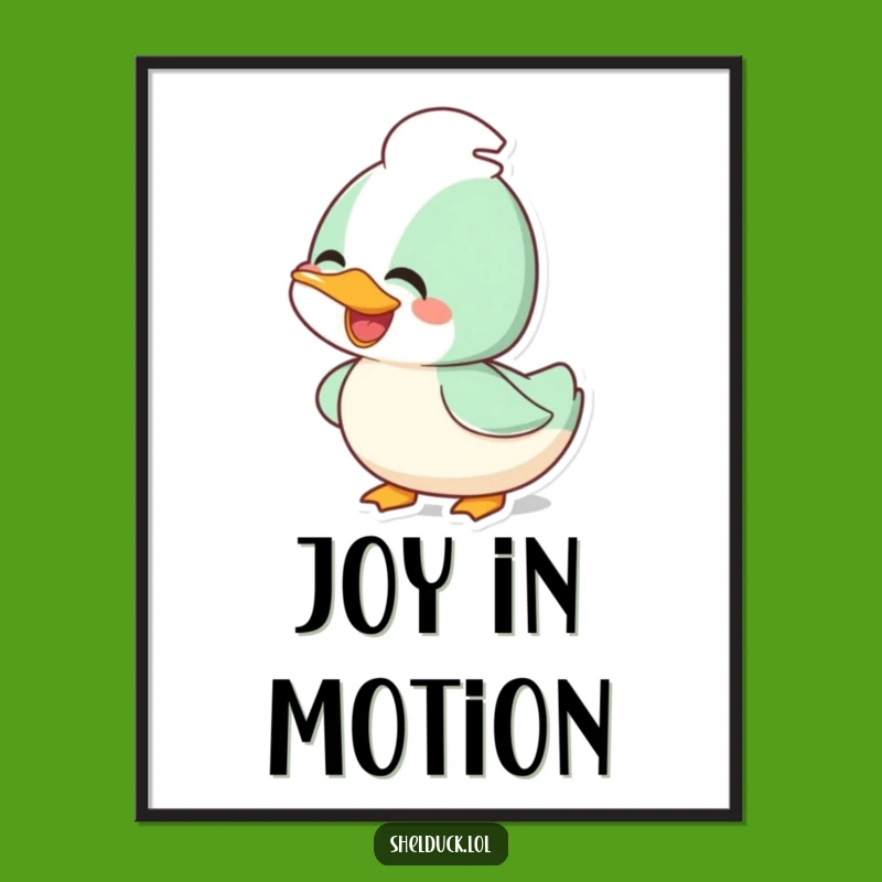 Funny Joyful Shelduck Poster: Bobbing Head Bird Wall Art, Unique Decor Gift