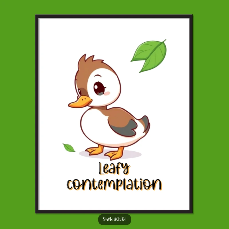 Funny Shelduck Art Print - Pondering Bird Poster, Ideal Funny Gift