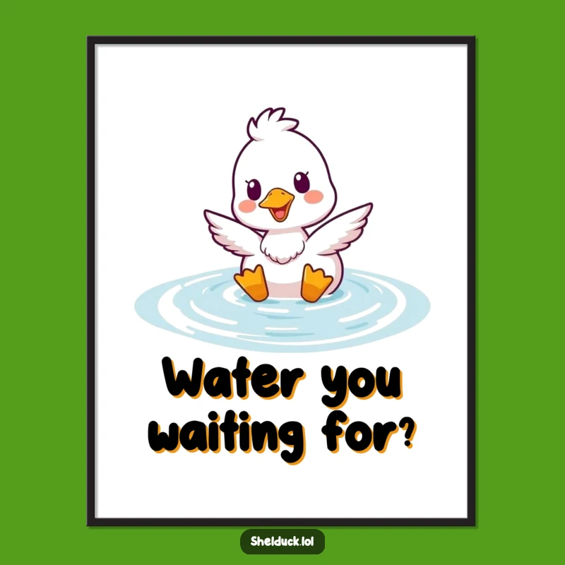 Funny Shelduck Bobbing Poster: Cheerful Water Bird Art for Wall Decor Gift