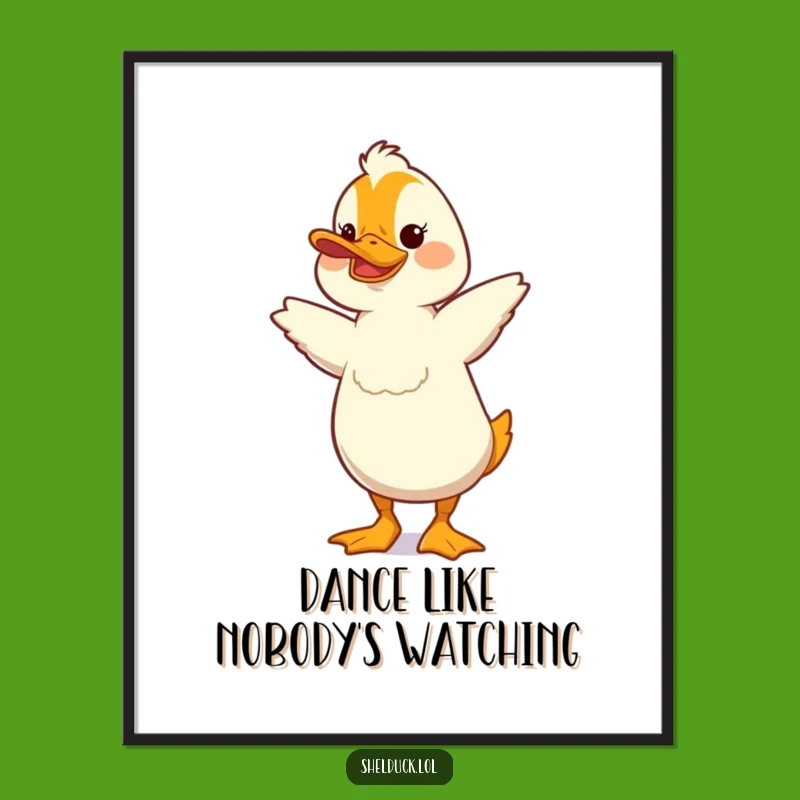 Funny Shelduck Dance Poster - Whimsical Bird Art Print, Great Gift!