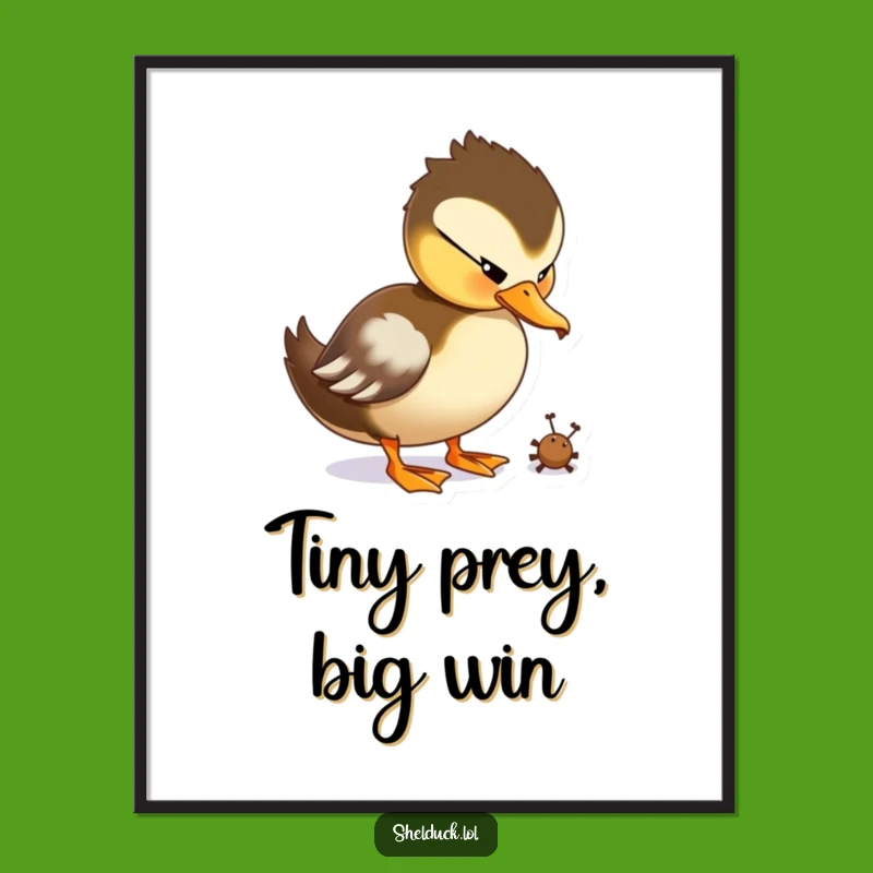 Funny Shelduck Peck Poster: Playful Bird Art, Humorous Wall Decor Gift