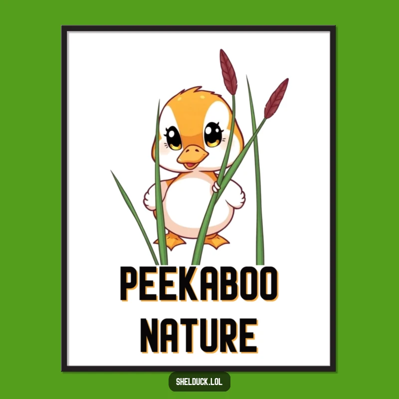 Funny Shelduck Peeking Poster - Wide-Eyed Art for Your Walls