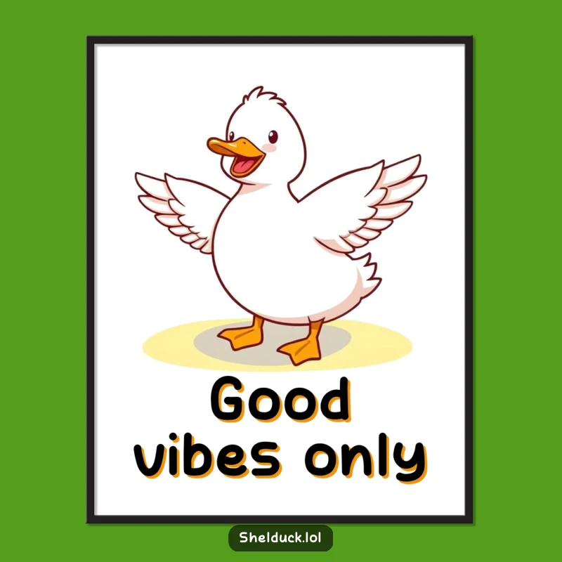 Funny Shelduck Sunshine Stretch Poster: Adorable Bird Art for Wall Decor, Funny Gift