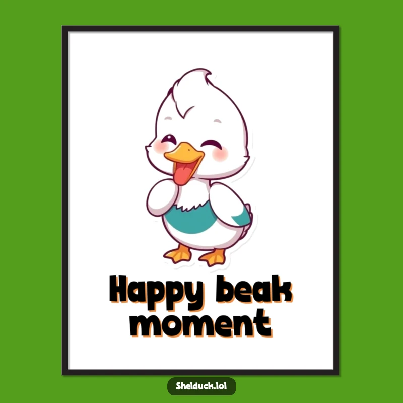 Funny Shelduck Dipping Beak Poster: Bring Joyful Bird Art to Your Walls