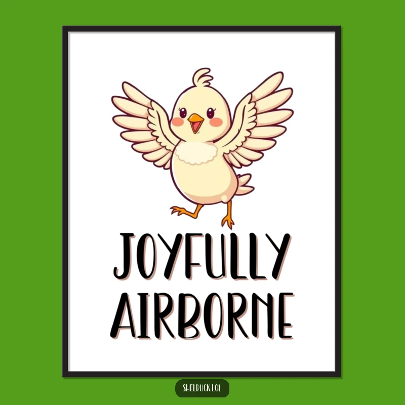 Funny Hopping Bird Poster: Bring Cheerful Energy to Your Walls with Art
