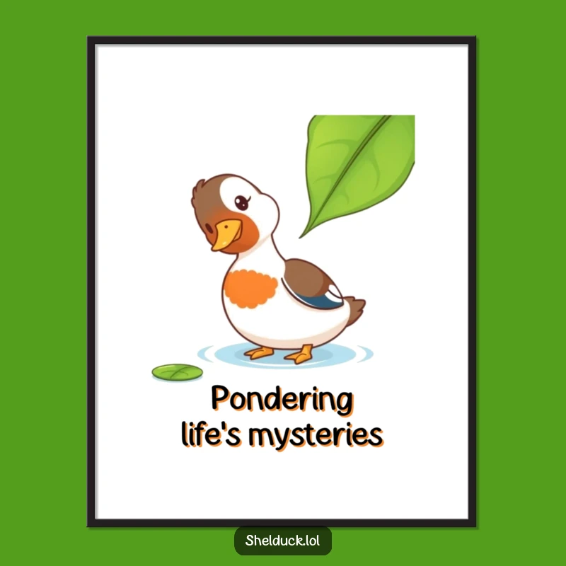 Funny Shelduck Poster: Artistic Curious Duck Wall Art, Wonderful Humorous Bird Lover Gift!