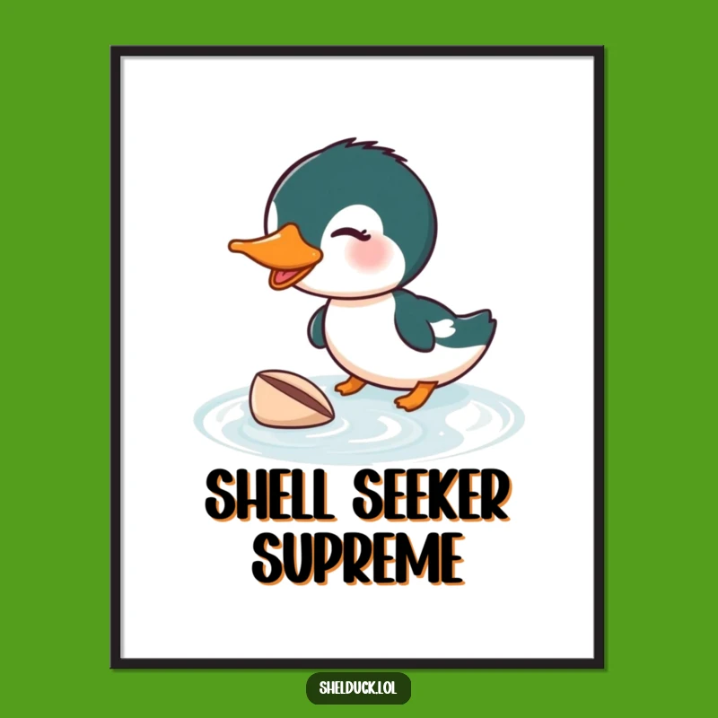 Funny Shelduck Diving Poster: Bring Enthusiastic Bird Art Home