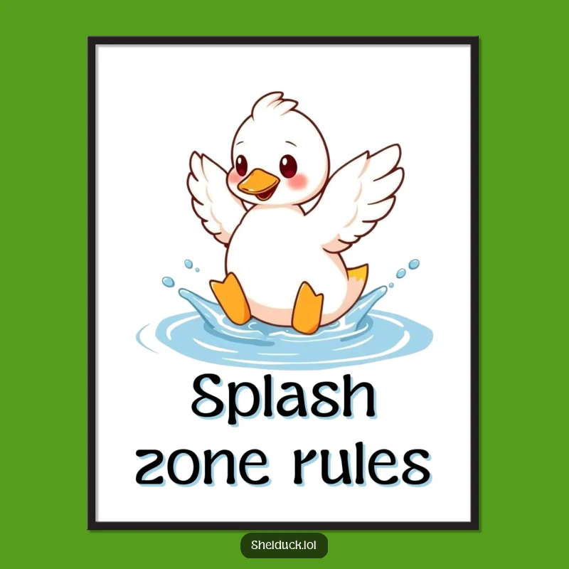 Funny Shelduck Splashing Poster - Bring Aquatic Fun to Your Walls