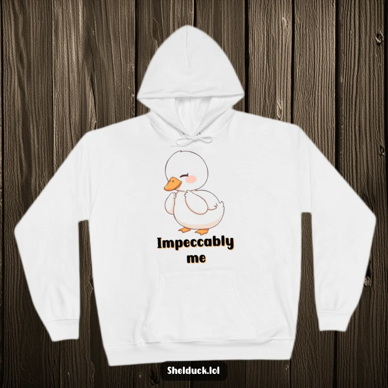 Funny Shelduck Hoodie: A contented shelduck preens its feathers with a peaceful smile, perfect for cozy relaxation.