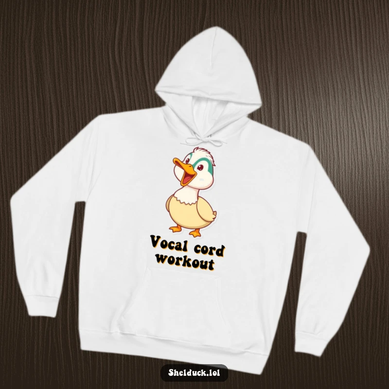 Funny Shelduck Hoodie: A playful shelduck honks with its beak wide open, perfect for expressing joyful noise.