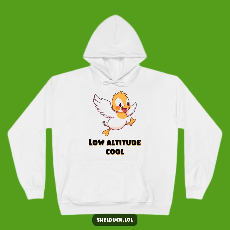Cozy Funny Shelduck Flying Hops Hoodie: Warmth and Humor