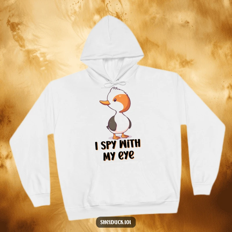 Funny Shelduck Hoodie: Cozy apparel featuring a shelduck with its neck comically stretched, observing the world with humor.