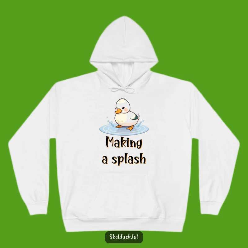 Funny Shelduck Splashing Hoodie: Cozy Fun With a Playful Bird!