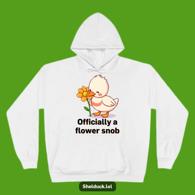 Cozy Funny Shelduck Flower Pecking Hoodie: Warm and Hilarious Gift Idea