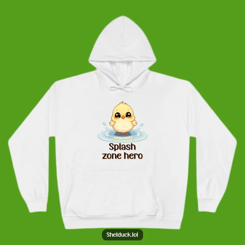 Cozy Funny Fluffy Bird Puddle Splash Hoodie - Warmth Meets Whimsical Fun
