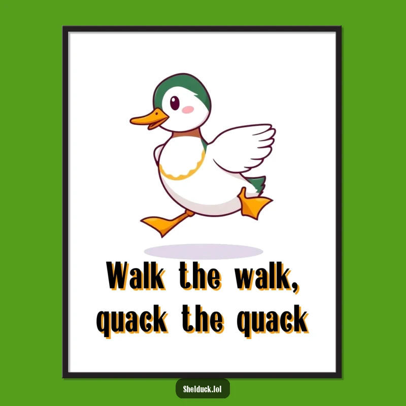 Free Printable Wall Art: Comical Shelduck Strut - Funny Downloadable Decor Piece