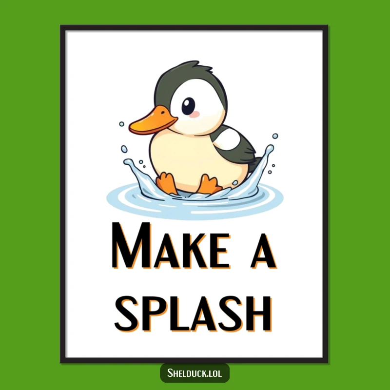 Funny Free Printable Shelduck Wall Art - Playful Bird Splash Downloadable Decor