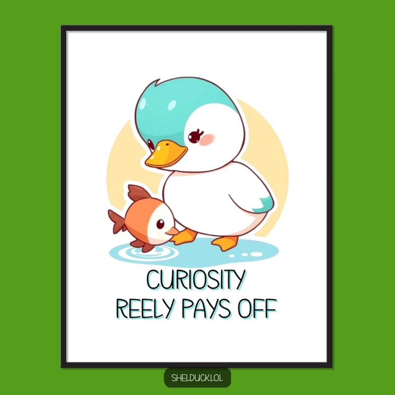 Funny Free Printable Wall Art: Curious Shelduck Fish Downloadable Decor