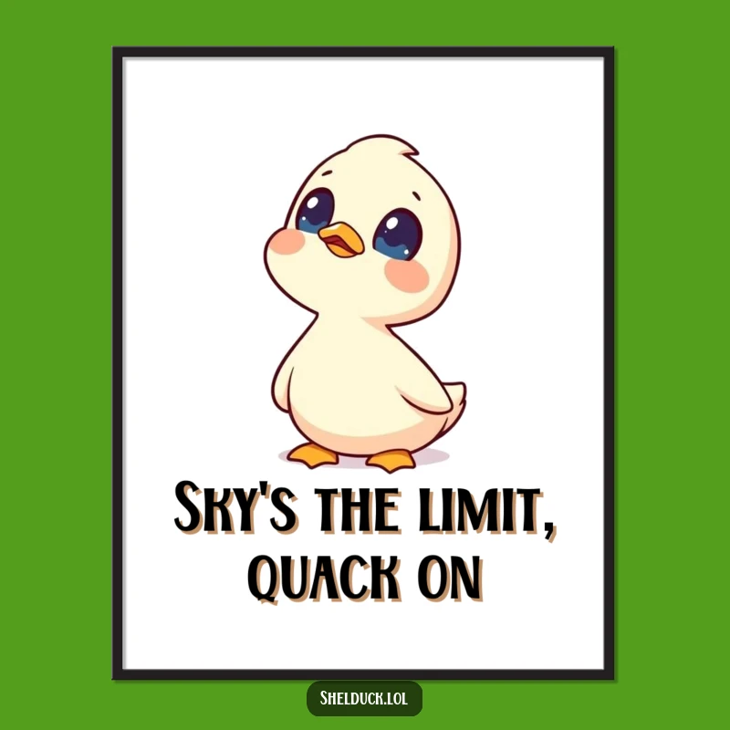 Funny Free Printable Wall Art: Curious Shelduck Looks Up, Quirky Downloadable Decor