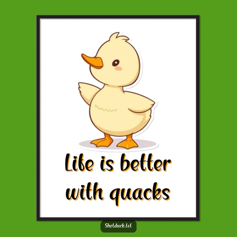 Funny Free Printable Wall Art: Happy Shelduck Quack Downloadable Decor