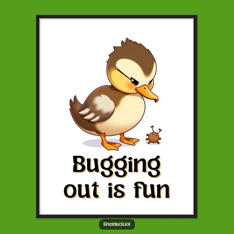 Funny Free Printable Wall Art: Pecking Shelduck Decor, Whimsical Downloadable Bird Art