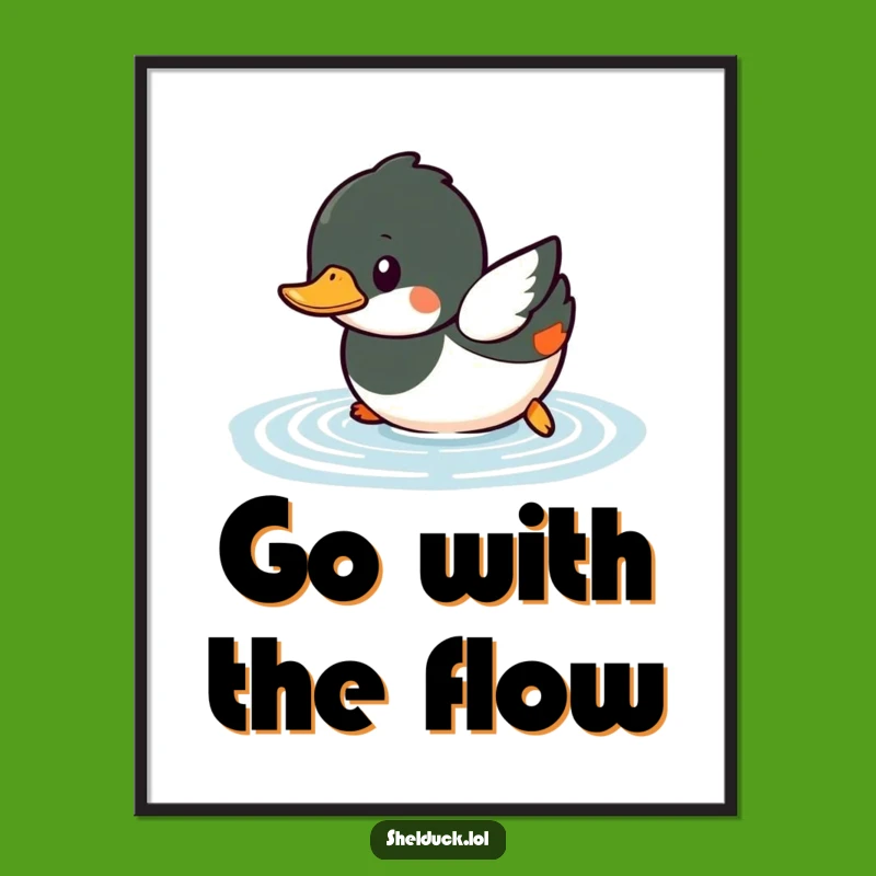 Free Printable Wall Art: Playful Diving Shelduck, Funny Downloadable Decor Gift