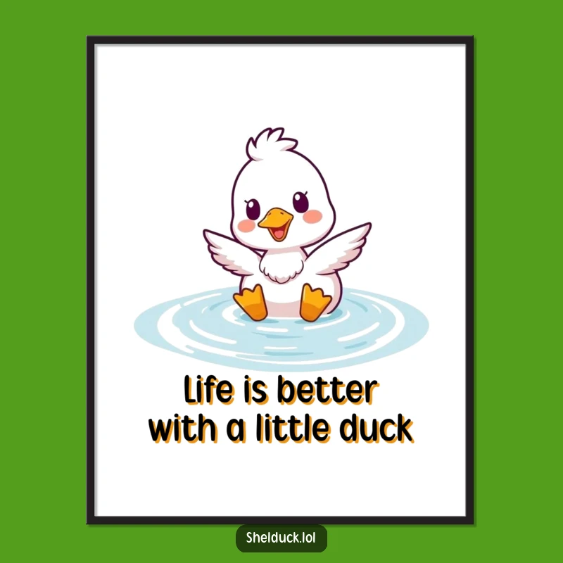 Free Printable Wall Art: Funny Shelduck Bobbing Up, Whimsical Downloadable Decor