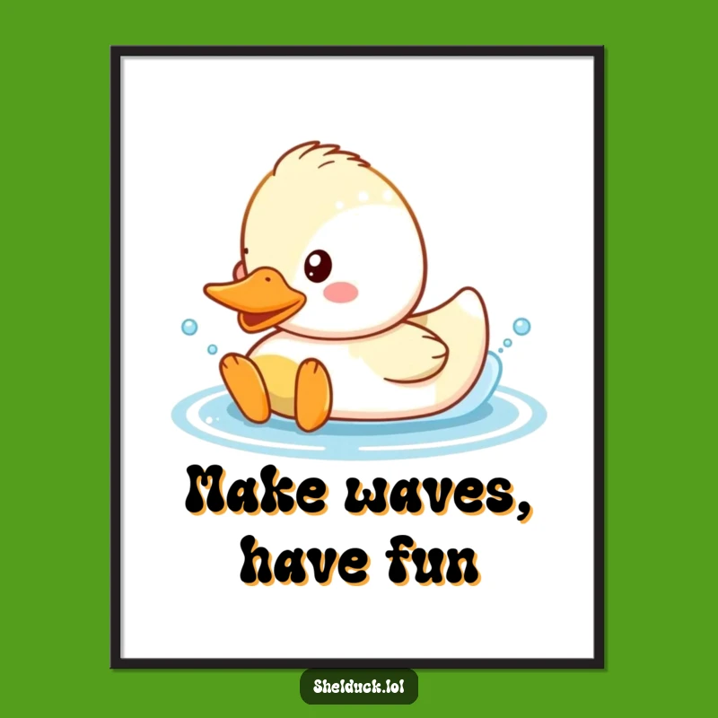 Funny Free Printable Wall Art: Splashing Shelduck Decor, Whimsical Downloadable Bird Art