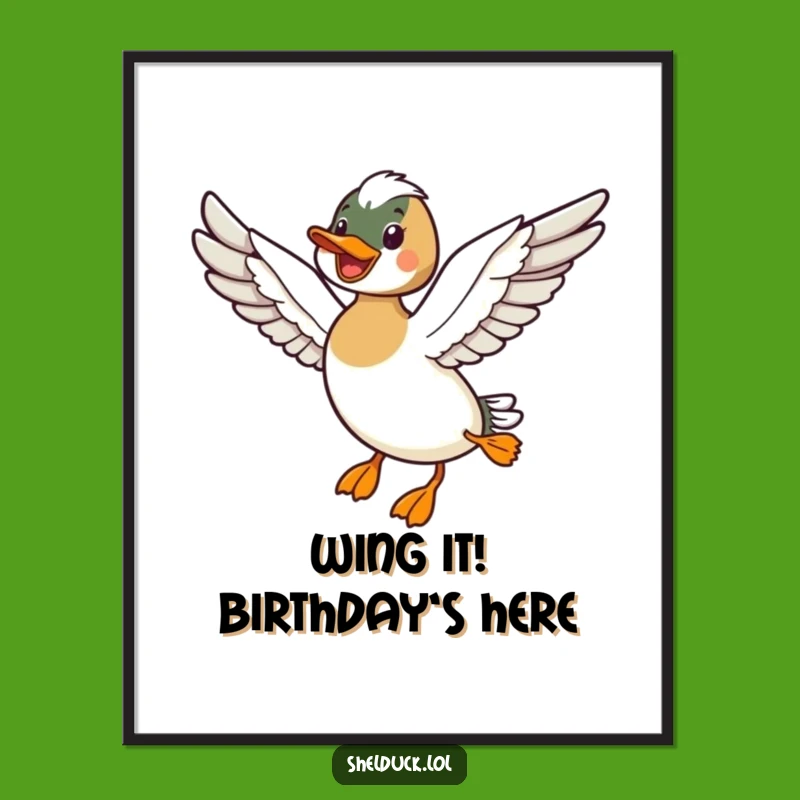 Soaring Shelduck Art Free Printable: Funny Flying Downloadable Wall Decor