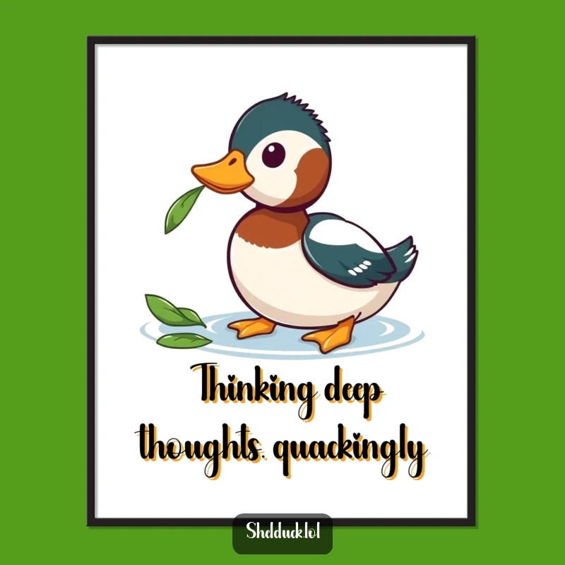 Free Printable Wall Art: Curious Shelduck Pondering Nature, Funny Decor Piece