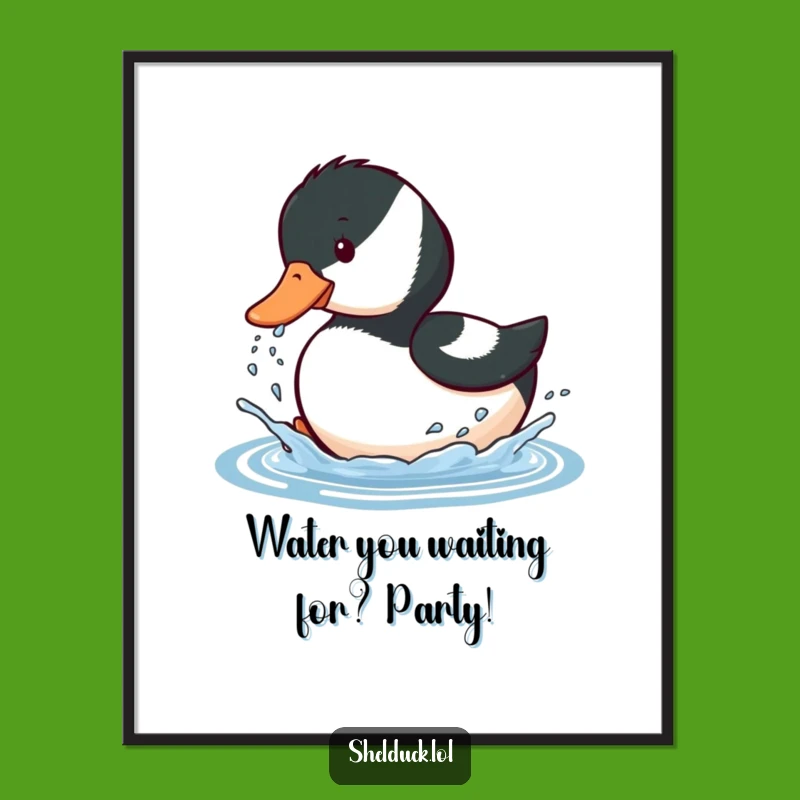 Playful Shelduck Art Free Printable: Funny Splashy Downloadable Wall Decor