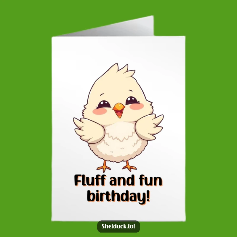 Free Printable Bird Birthday Card - Fluffy Tail Dip Downloadable Gift