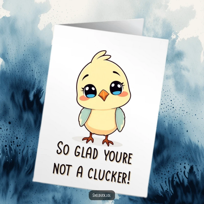 Funny Free Printable Birthday Card: Comical bird tilting its head curiously, a delightful downloadable greeting for any occasion.