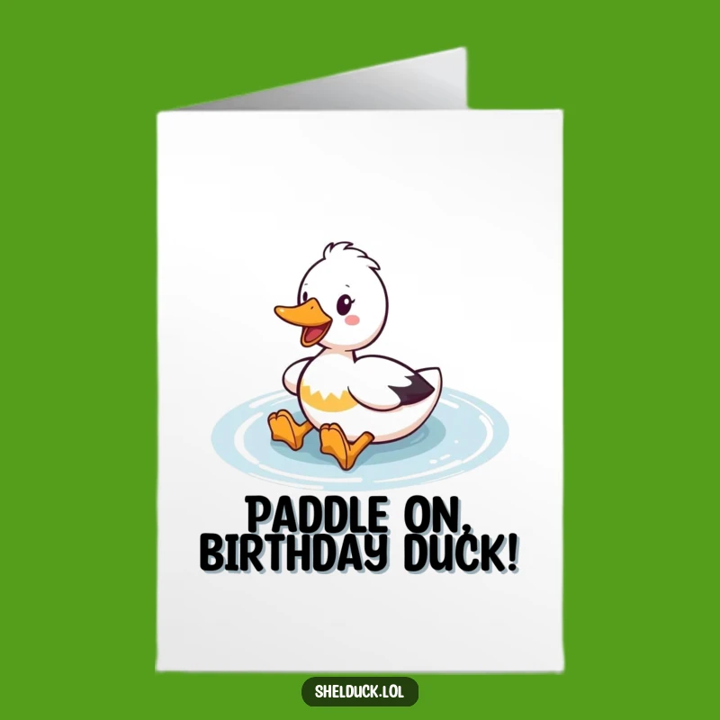 Free Printable Shelduck Birthday Card: Funny Paddling Duck, Downloadable & DIY Gift