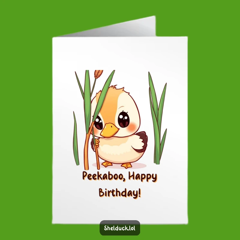 Free Printable Shelduck Birthday Card - Wide-Eyed Peek Art for Funny Downloads
