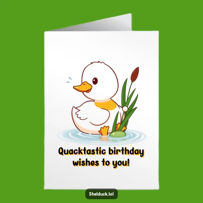 Funny Free Printable Birthday Card: Happy Shelduck Pecks Reed, Hilarious Downloadable Joyful Gift