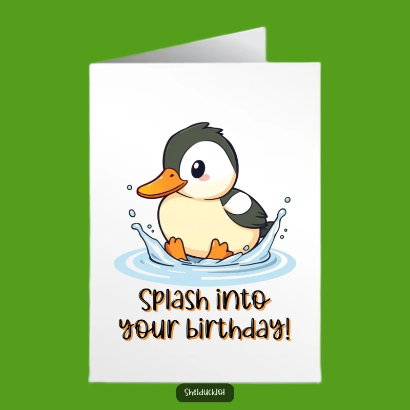 Funny Free Printable Shelduck Birthday Card - Playful Bird Art for Downloadable Fun