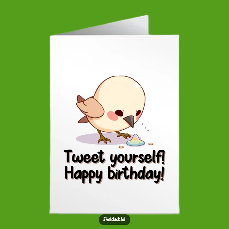 Free Printable Birthday Card: Excited Bird Finds Treasure, Funny Gift