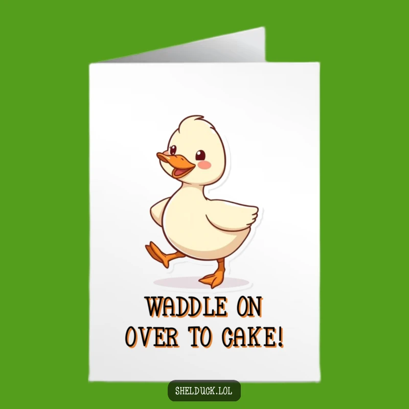 Free Printable Birthday Card: Waddling Shelduck, Funny Energetic Downloadable Greeting
