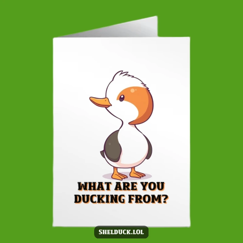 Free Printable Birthday Card: Funny Shelduck Neck Stretch, Hilarious Downloadable Gift